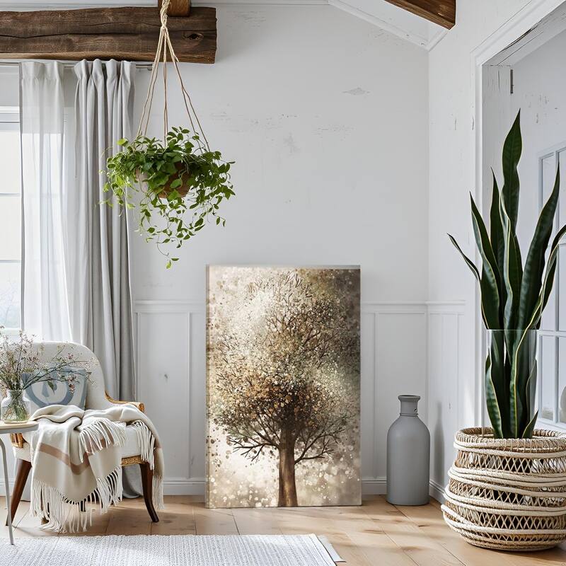 Tree Canvas Brown Wall Art Fantasy Tree Painting Auntumn