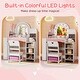 preview thumbnail 8 of 7, Gymax Kids Vanity Desk w/Mirror & Lights Princess Pretend Play Makeup