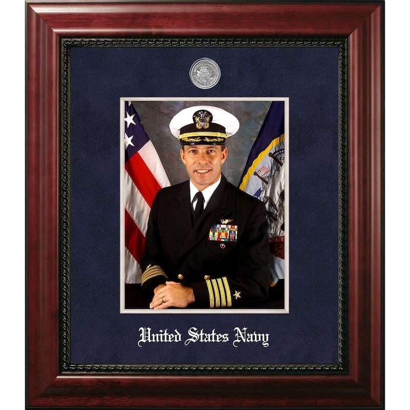 Patriot Frames Navy 8x10 Portrait Frame Executive Frame with Silver Medallion