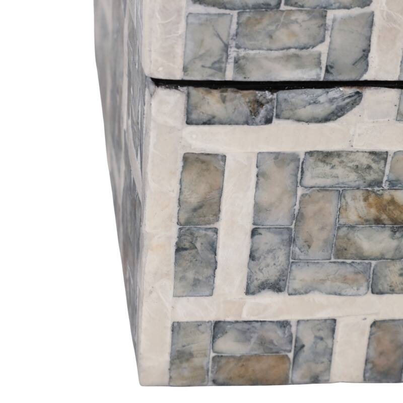 Decorative Storage Box with Geometric Pattern - Set of 3, 12",11",8" - 12.0"