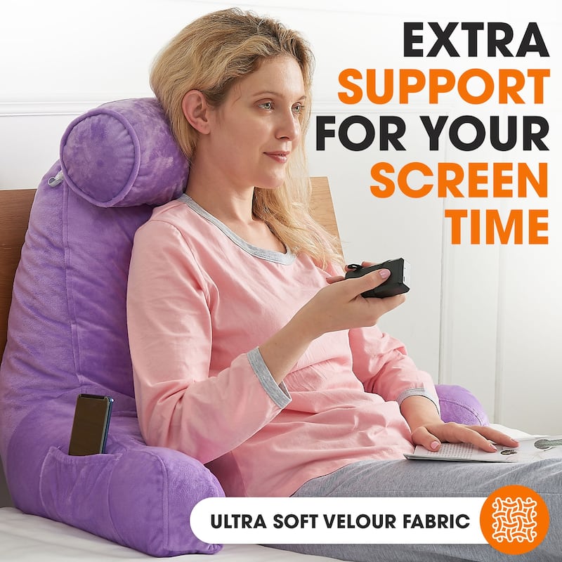 Cheer Collection Extra Large TV Pillow With Detachable Bolster