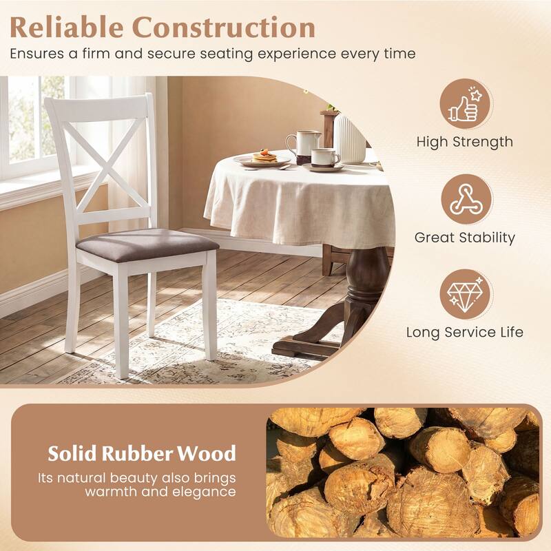 Gymax Dining Chairs Set of 4 w/Comfortable Backrest & Padded Seat for