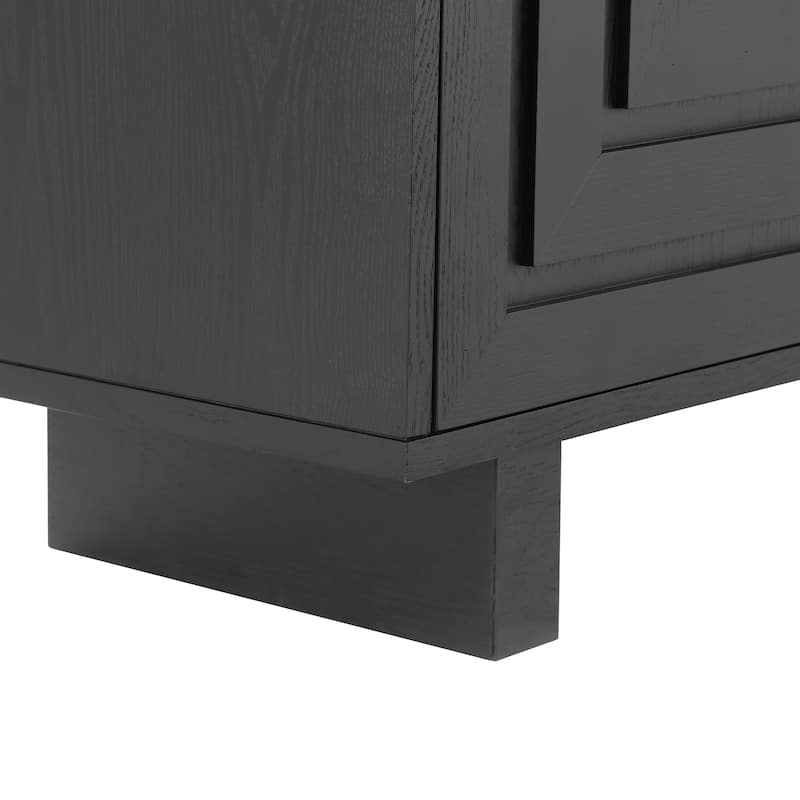 Christopher Knight Home - Lyra 59" Modern Sideboard Storage Cabinet with 4 Doors - Ash Veneer & MDF with Metal Handles