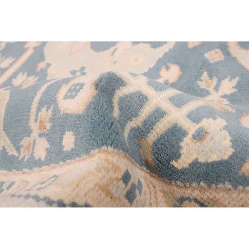 ECARPETGALLERY Hand-knotted Royal Oushak Turquoise Wool Rug - 7'11 x 7'9