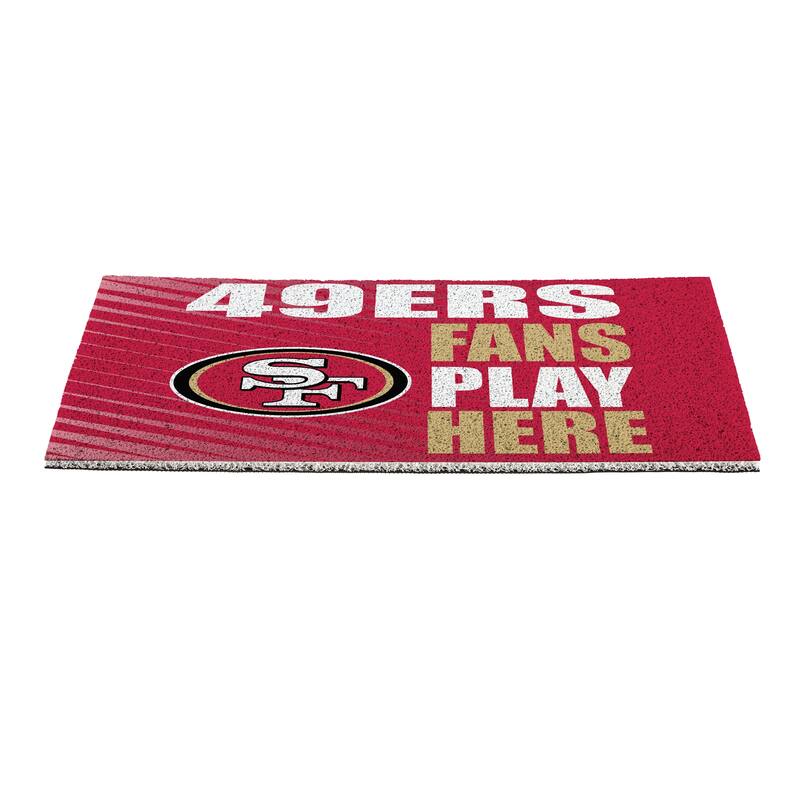 28 in. x 16 in. San Francisco 49ers "Fans Play Here" PVC Door Mat