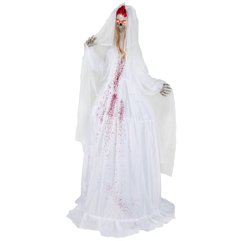Costway Halloween Animatronic Standing Bride 7.2 FT Haunted House