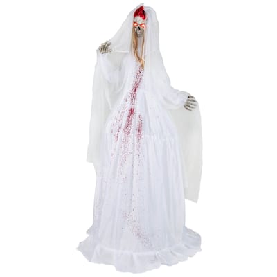 Costway Halloween Animatronic Standing Bride 7.2 FT Haunted House