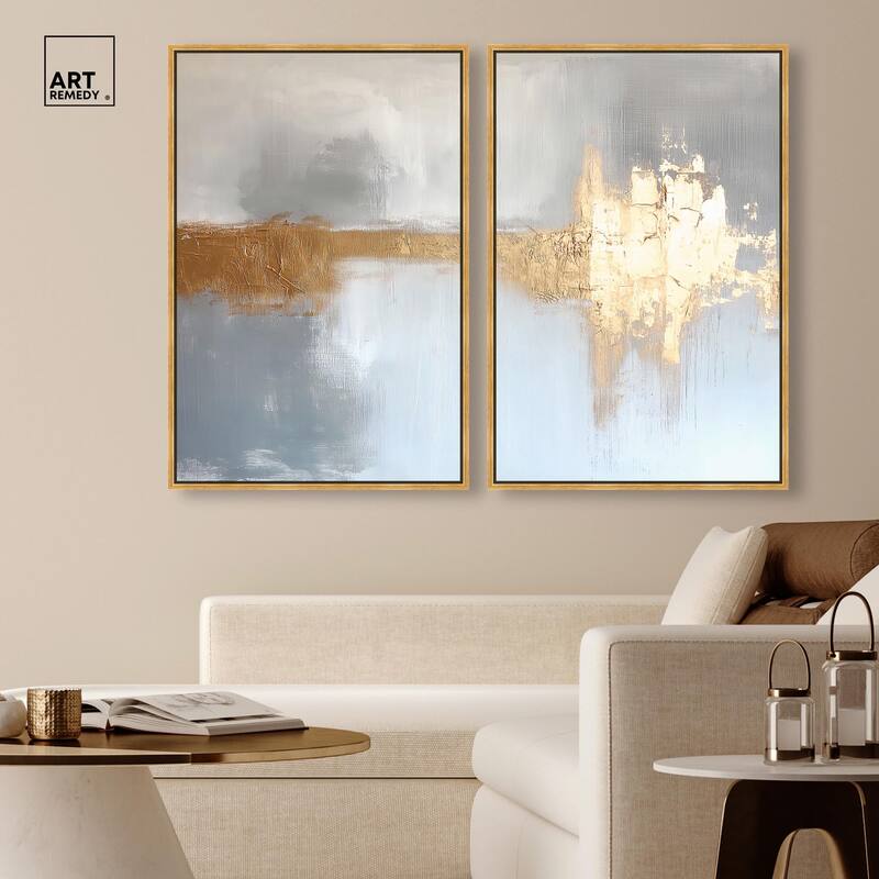 Serenity in Gold I Canvas Set of 2 by Art Remedy