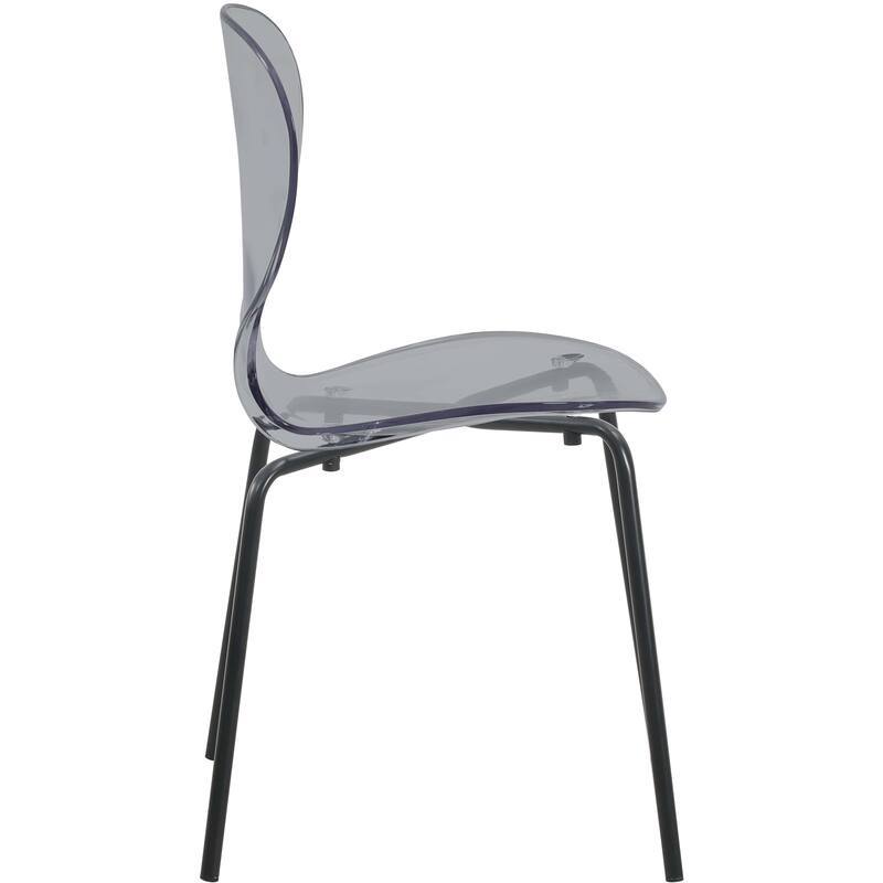 Stackable Plastic Dining Chair Transparent Modern Accent Side Chair for Indoor and Outdoor