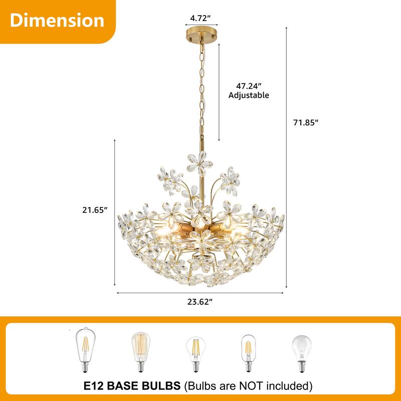 Starsky 8-Light Sputnik Unique / Statement Crystal Chandelier