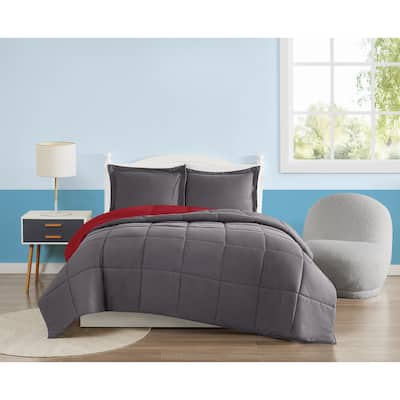 My World Solid Reversible 3-piece Comforter Set