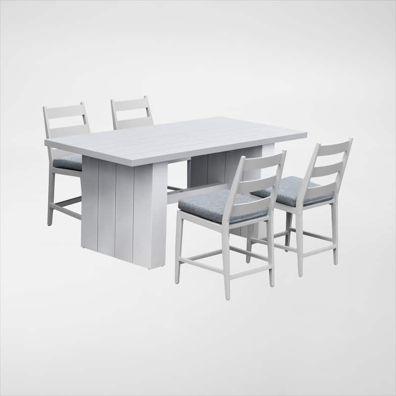 Nash Outdoor Counter Height Dining Set - Buff 5-PC