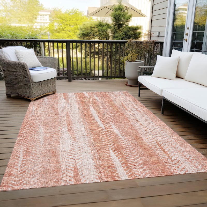 Machine Washable Indoor/ Outdoor Chantille Modern Imprints Rug