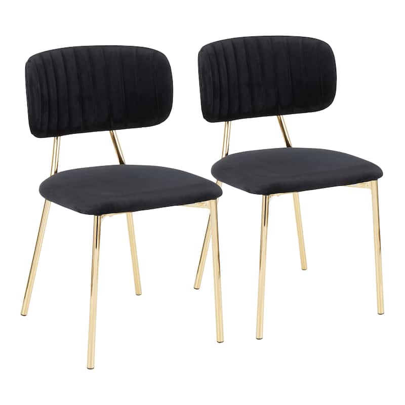 Silver Orchid Fein Gold Glam Velvet Chair (Set of 2)