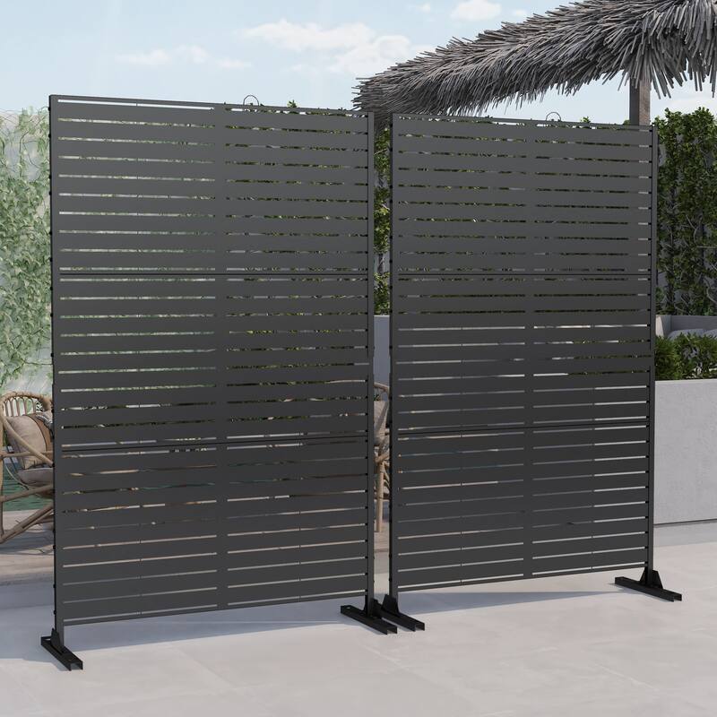 Outdoor Metal Privacy Screen Panel Free Standing