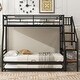 preview thumbnail 14 of 12, Twin Over Full Size Metal Bunk Bed With Trundle And Storage Staircase