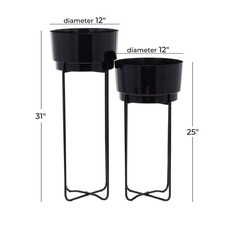 CosmoLiving by Cosmopolitan Metal Contemporary Planter (Set of 2) - S/2 31", 25"H