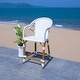 preview thumbnail 14 of 68, SAFAVIEH California Outdoor Bistro 26-inch Counter Stool with Arms - 23" W x 26" D x 43" H
