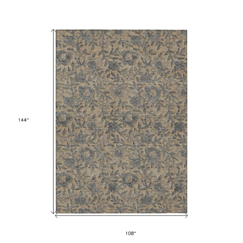 HomeRoots Floral Transitional Rectangle Outdoor Rug