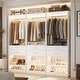 preview thumbnail 13 of 30, 25'' W Freestanding Closet System with 2 Wooden Drawers and Adjustable Shoes Rack and Hanging Rod,Walk-in Closet Organizer Set of 3 - White