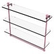 preview thumbnail 44 of 53, Allied Brass Foxtrot Collection 16 Inch Triple Tiered Glass Shelf with Integrated Towel Bar 22 - Pink