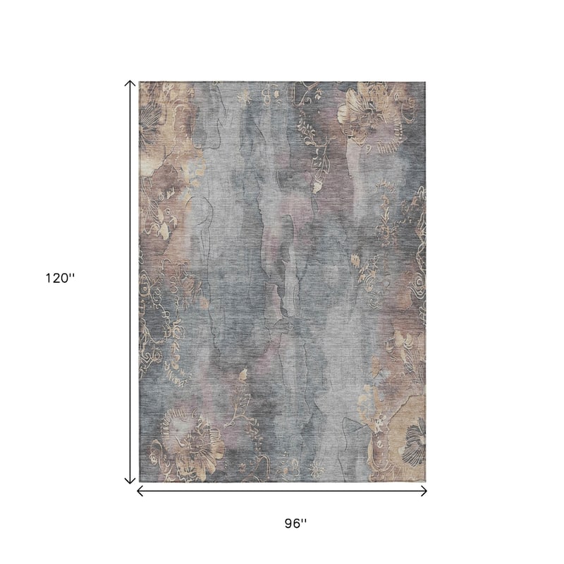 HomeRoots Floral Transitional Rectangle Outdoor Rug