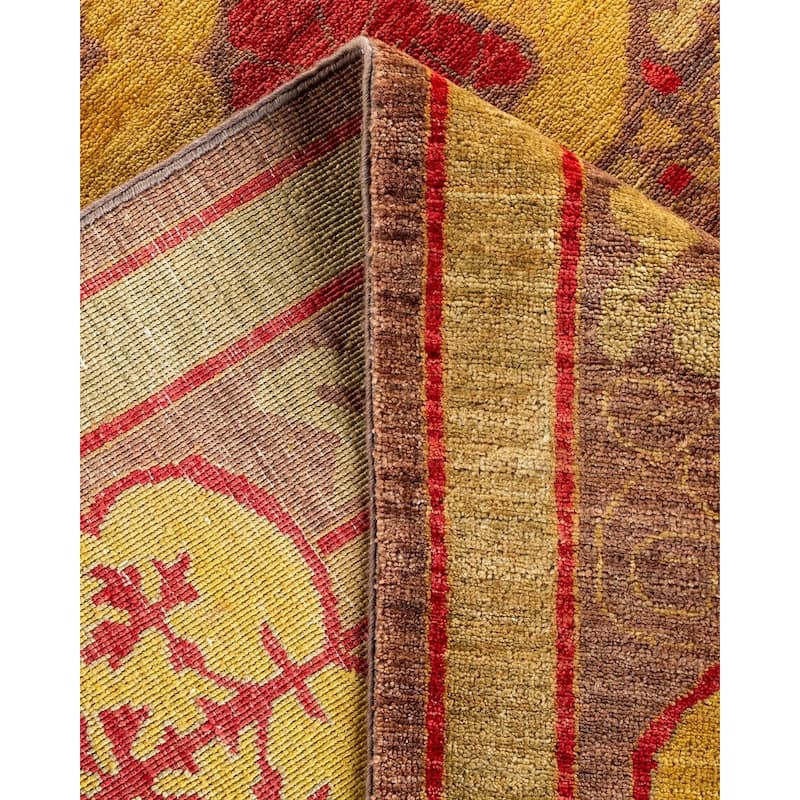Overton Hand Knotted Wool Vintage Inspired Modern Contemporary Arts & Crafts Gray Area Rug - 9' 10" x 12' 6"