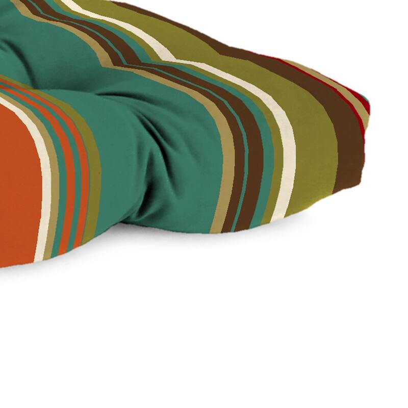 44" x 18" Contoured Outdoor Wicker Bench Cushion - 18'' L x 44'' W x 4'' H