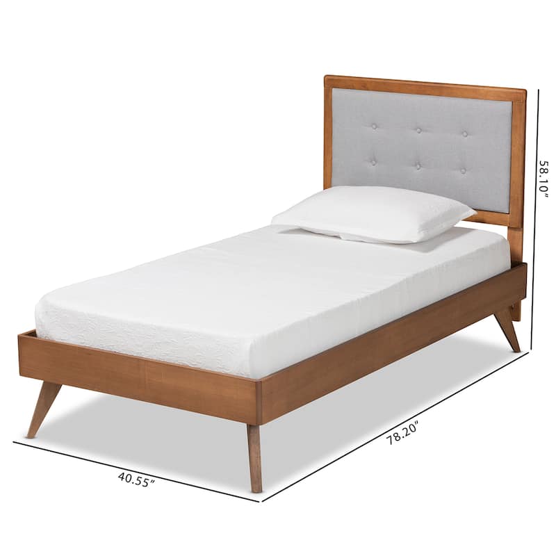 Alida Mid-Century Modern Twin Size Platform Bed