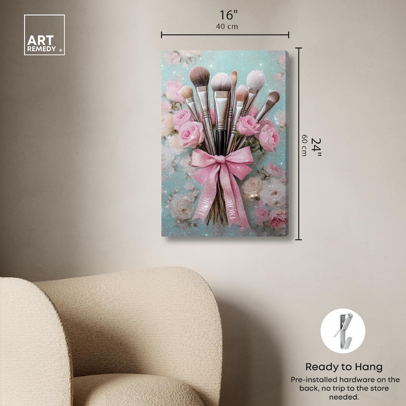 Bouquet of Make Up Brushes Canvas by Art Remedy, Gallery Wrapped