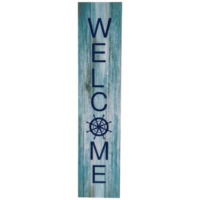 35.75" Weathered Coastal "Welcome" Wall Sign