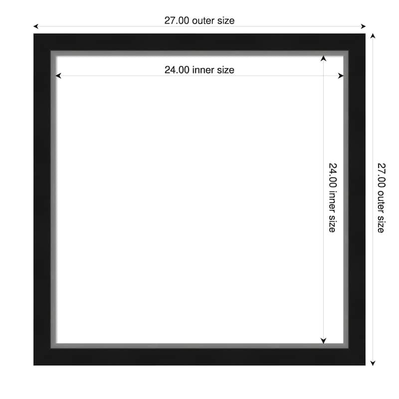 Amanti Art Eva Black Silver Narrow Framed Dry Erase Magnetic Board - 27 x 27 in - Eva Black Silver Narrow