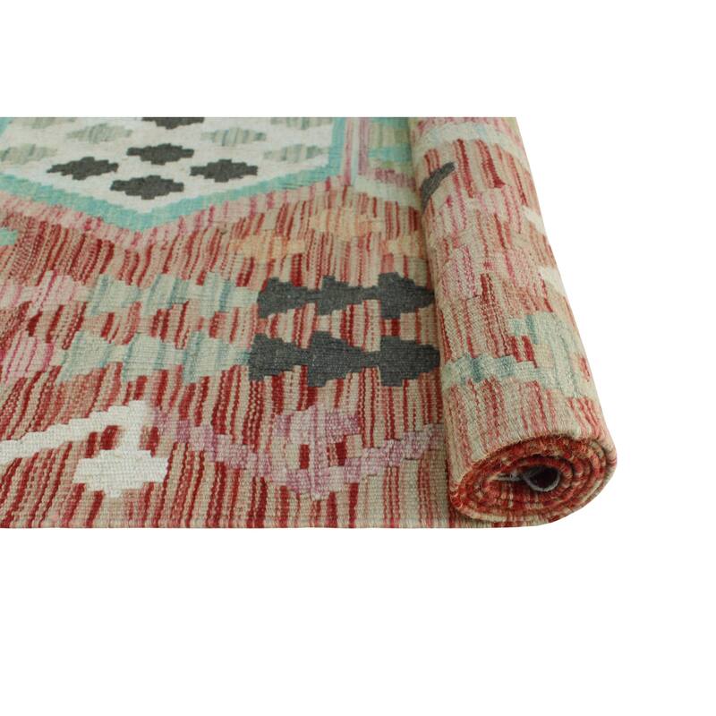 Sun Faded Flatweave Ronna Red/Ivory Runner - 2'9" x 9'7"