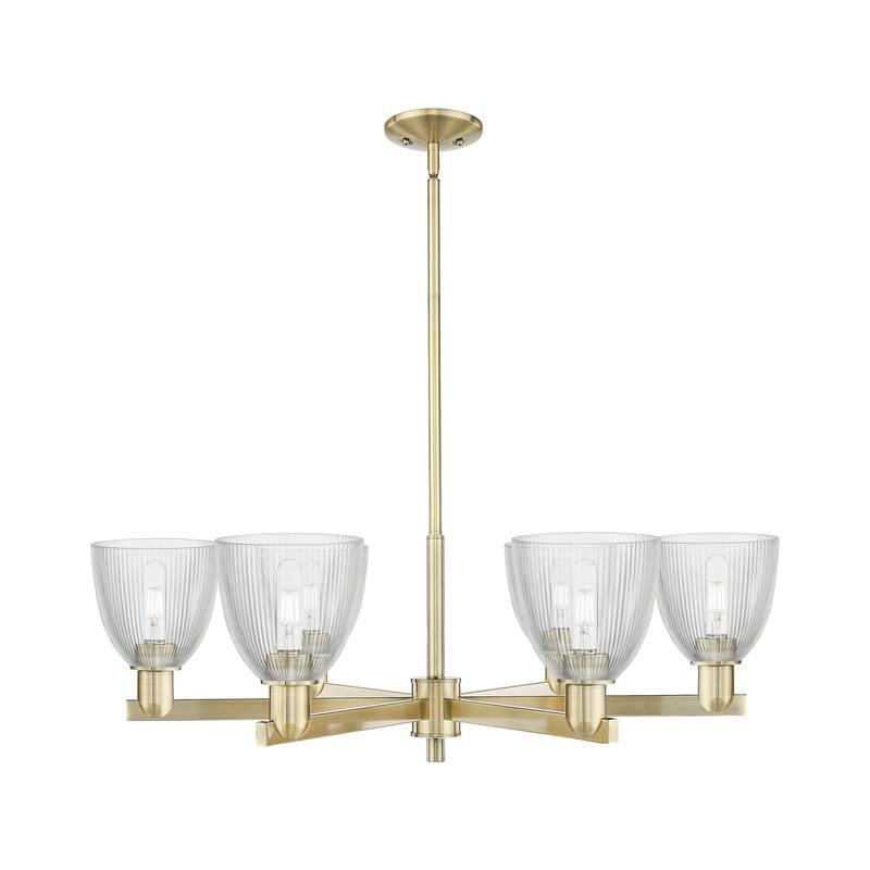 Innovations Lighting Endless Possibilities Arcadia - Castile - 6 Light 36" Stem Hung Chandelier - Antique Brass/Clear