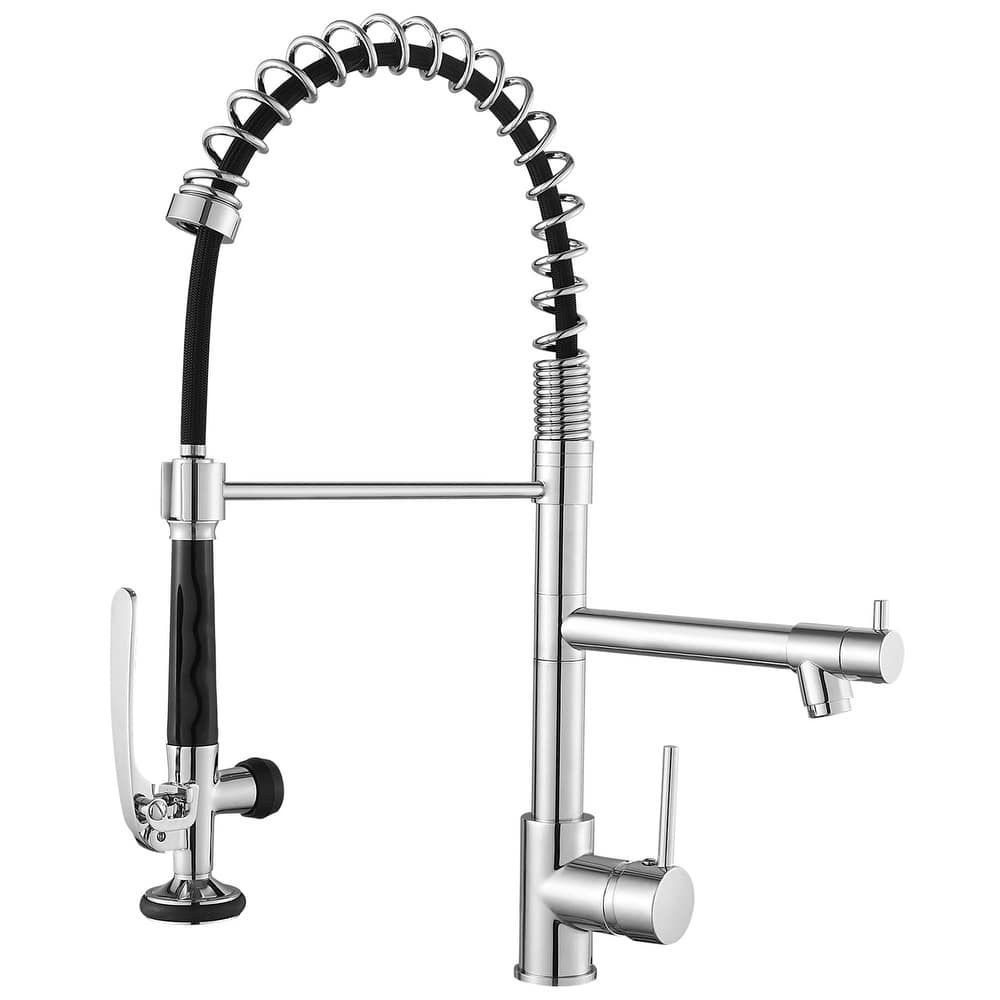Commercial Kitchen Sink Faucet With Pull Down Sprayer Modern Single Hole Kitchen Faucets Single Handle Spring Taps