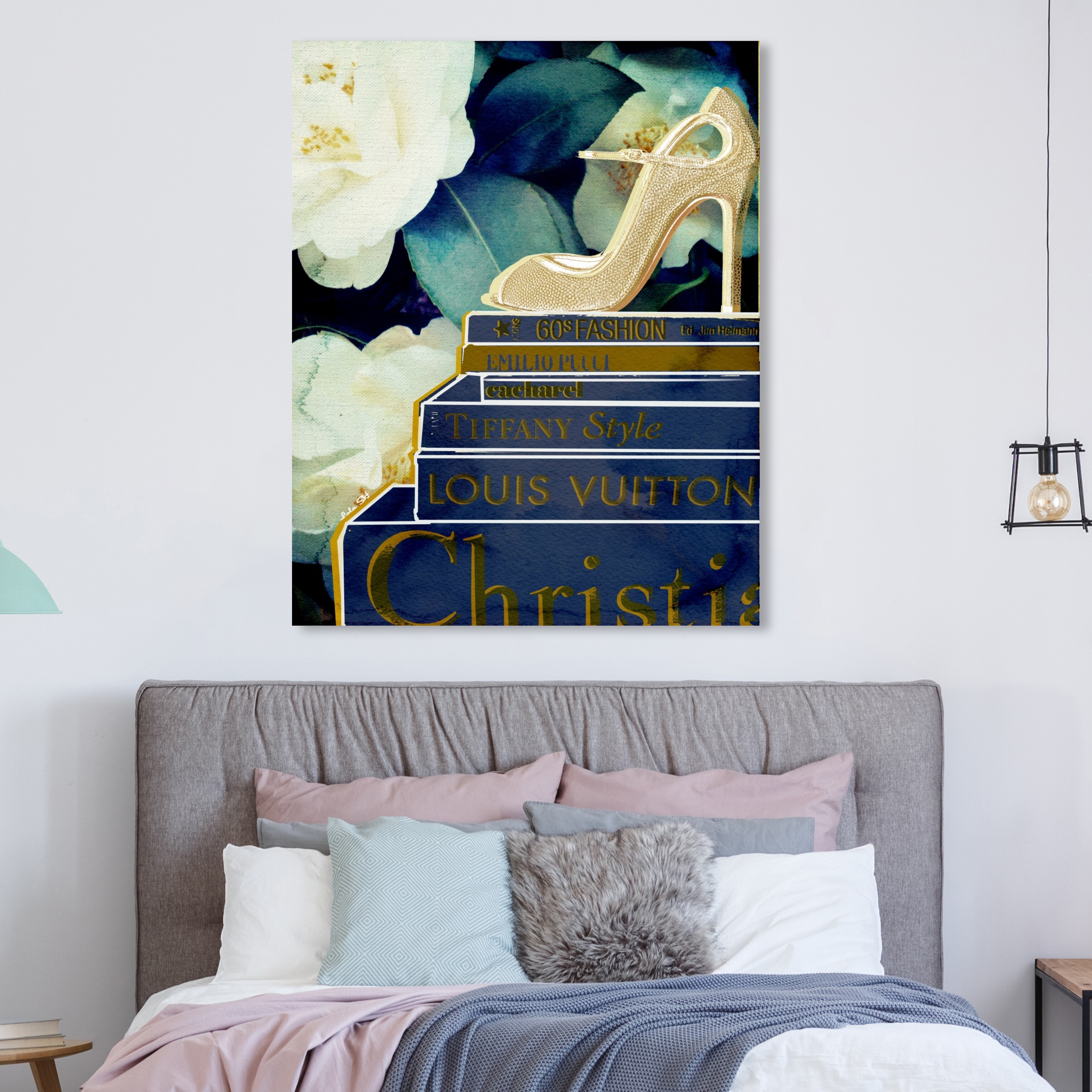 Oliver Gal 'What's On My Mind Blue' Fashion Blue Wall Art Canvas - Bed Bath  & Beyond - 33278978