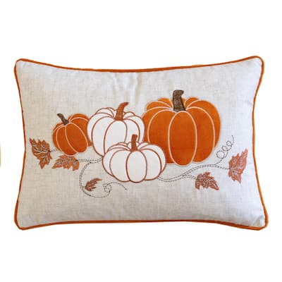 Pumpkin Leaf Floral 14"x 20" Throw Pillow with Insert