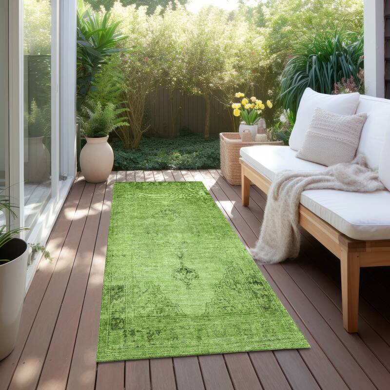 Machine Washable Indoor/ Outdoor Chantille Vintage Traditional Rug