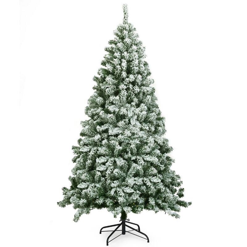 4.5FT/6 FT/7.5 FT Snow Flocked Christmas Tree Artificial Pine Tree - 6 Foot