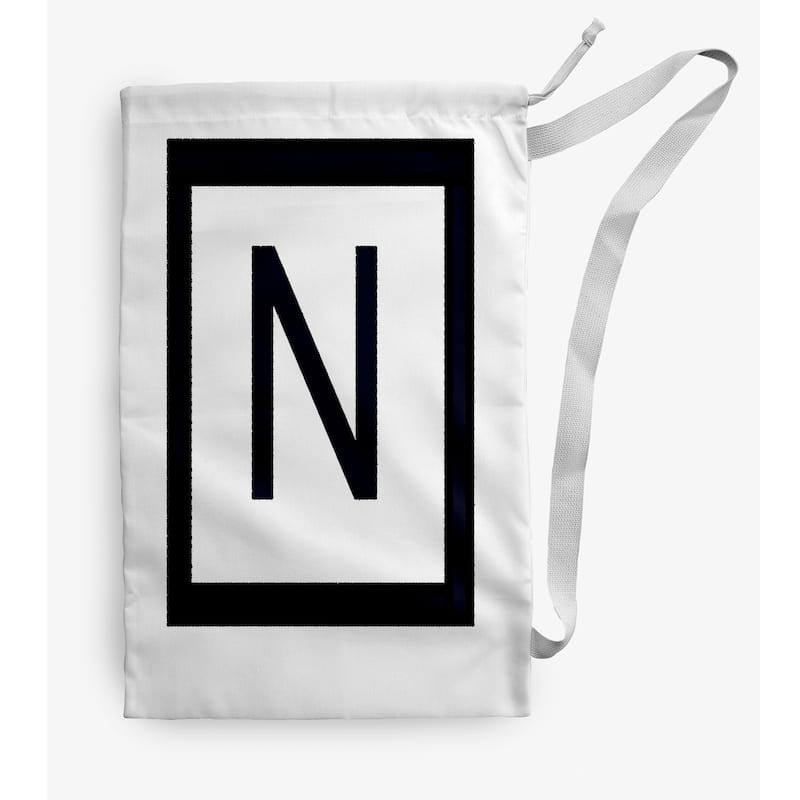 Modern Monogram Laundry Bag - 28" x 36" - White/Black