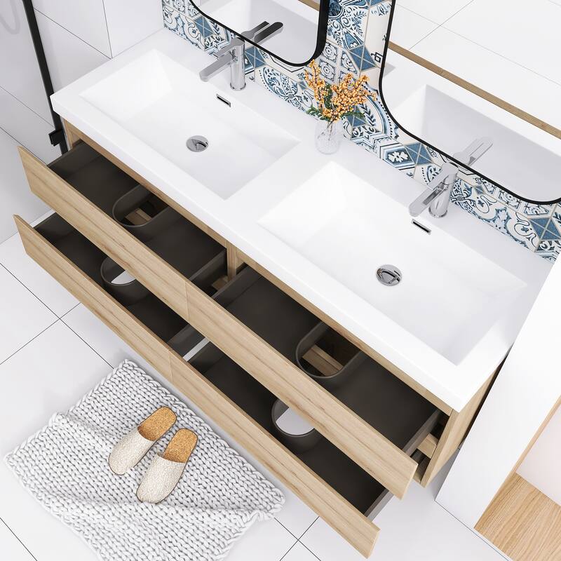 Floating Bathroom Vanity with two Resin Top