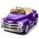 preview thumbnail 1 of 3, 12V Electric Toy Car, 3100 Pickup Battery Powered Electric Car with Spring Suspension, LED Lights and Music, Purple Purple