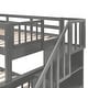 preview thumbnail 14 of 16, Contemporary Design Bunk Bed with Stairway and Guardrails, Safety Guaranteed, Maximized Storage Space, Grey