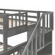 preview thumbnail 14 of 55, Industrial Modern Stairway Twin over Full Bunk Bed with Drawer, Storage and Guard Rail for Bedroom, Dorm, for Adults, Gray