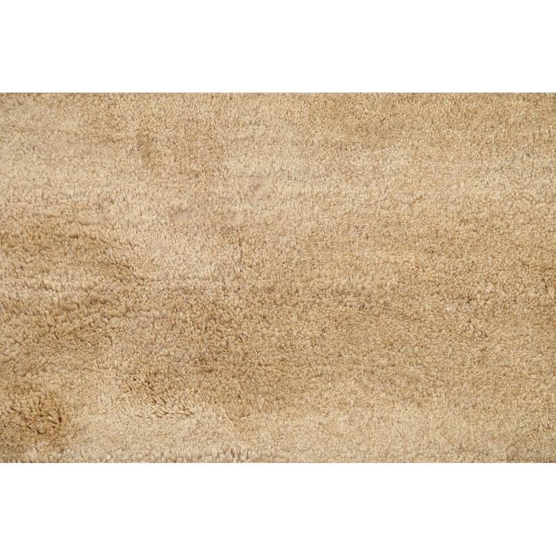 Hand Knotted Oriental 100% Wool Carpet Modern Contemporary Beige & Ivories Gabbeh Area Rug - 4' 9'' X 3' 4''