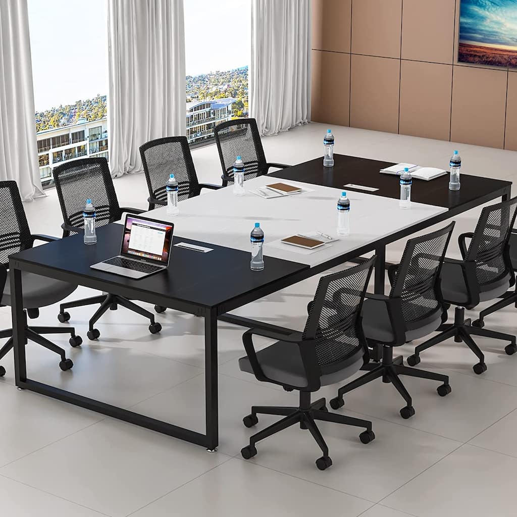 Rectangle Shaped Conference Table, Modern Meeting Seminar Table(6FT/8FT)