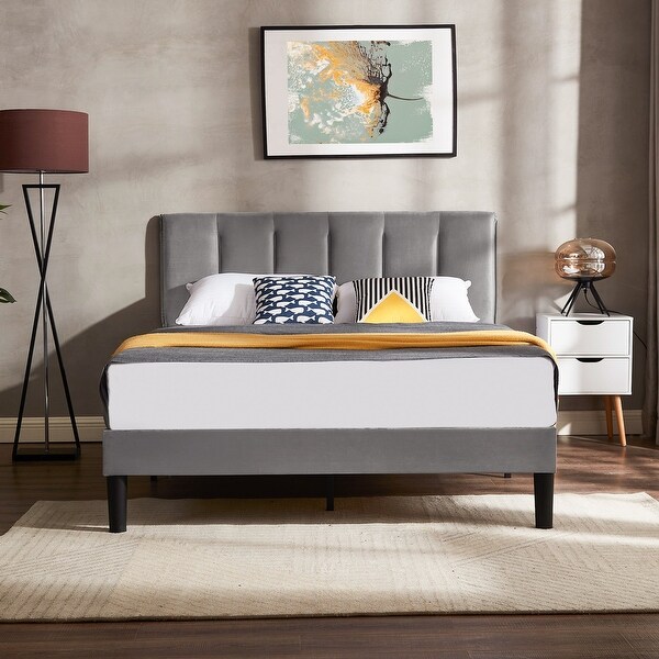 BEDWIN✖️HTC VECELO Tufted Upholstered Platform Bed Frame with Adjustable