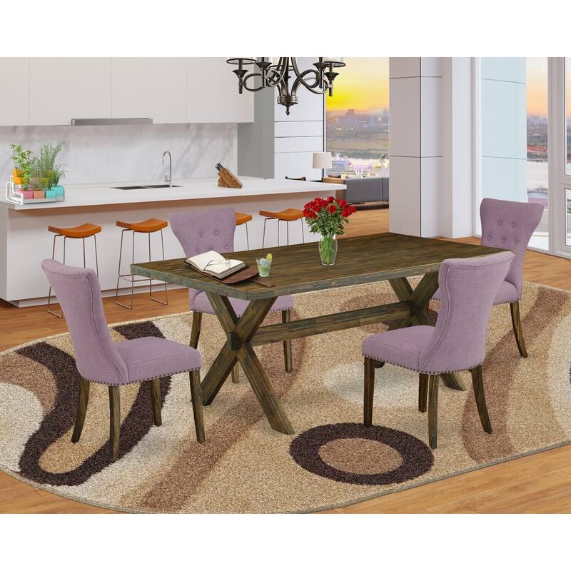 Modern 5-Piece Dinette Set - Dining Table with 4 Chairs - Southwestern Style Kitchen Set - 72
