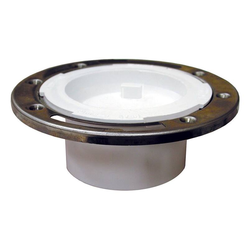 Jones Stephens C57040 4" PVC Closet Flange with Stainless Steel Ring - Natural