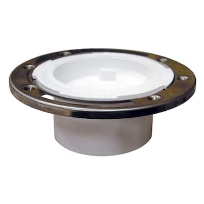 Jones Stephens C57040 4" PVC Closet Flange with Stainless Steel Ring